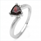 Preview: Edler Diamant/Granat-Ring-925Sterling Silber Rhodiniert-0,82 Karat
