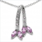 Preview: Ohrringe 925 Silber m.eleganten pinkfarbenen Zirkonias 1,08 Karat