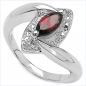 Preview: Diamant/Granat-Ring-925 Sterling Silber Rhodiniert-0,86 Karat