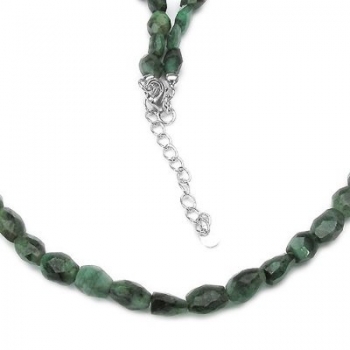 Edelstein-Collier Smaragd(Emerald) 406 Karat-925 Silber