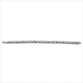 Aquamarin/Tansanit-Armband-Silber Rhodiniert 66 echte Edelsteine-9,68 Karat
