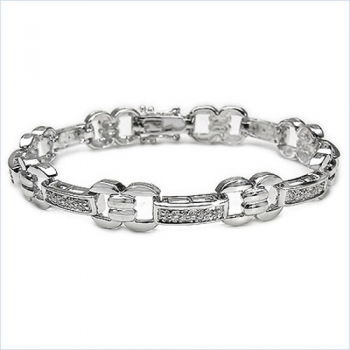 Edles Diamanten Armband-Silber Rhod.mit 31 Edelsteinen