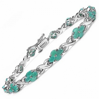 Elegantes Smaragd (Emerald) Blumen-Armband-52 Edelsteine-5,20 Karat