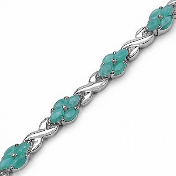 Elegantes Smaragd (Emerald) Blumen-Armband-52 Edelsteine-5,20 Karat