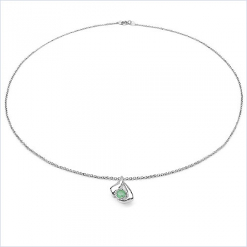 Collier/Kette Anhänger-Smaragd (Emerald)925Silber-Rhod.