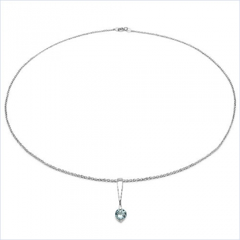 Collier/Halskette Blautopas-Anhänger 925-Sterling-Silber