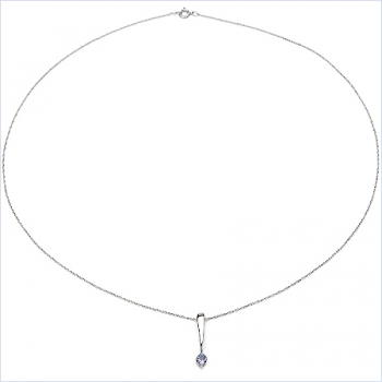 Collier/Halskette mit Tansanit-Anhänger 925-Sterling-Silber