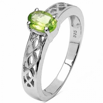 Peridot-Ring-925/Silber-Rhodiniert 1,20 Karat