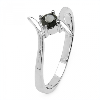 Edler Schwarzer Brilliant/Diamant-Ring 925 Sterl.Silber