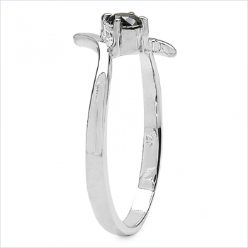 Edler Schwarzer Brilliant/Diamant-Ring 925 Sterl.Silber