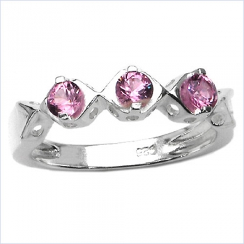 Pink Saphir-Ring-925 Sterl.Silber Rhodiniert-0,54 Karat