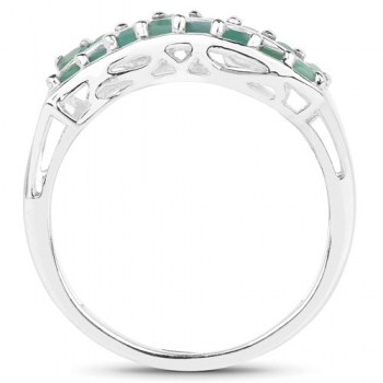 Smaragd-Ring 925 Sterling Silber-0,80 Karat