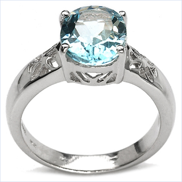 Großer Blau-Topas-Ring-925 Sterling Silber 3,25 Karat