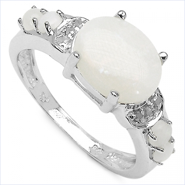 Exotischer Diamant-Opal-Ring-925 Sterling Silber Rhodin.-1,77 Karat