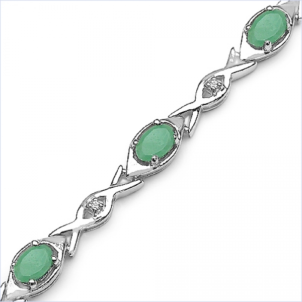 Edles Smaragd (Emerald)/Weißtopas-Armband-16 Edelsteine-3,76 Karat