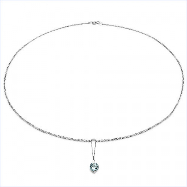 Collier/Halskette Blautopas-Anhänger 925-Sterling-Silber