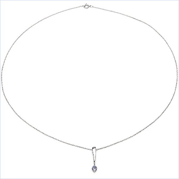 Collier/Halskette mit Tansanit-Anhänger 925-Sterling-Silber