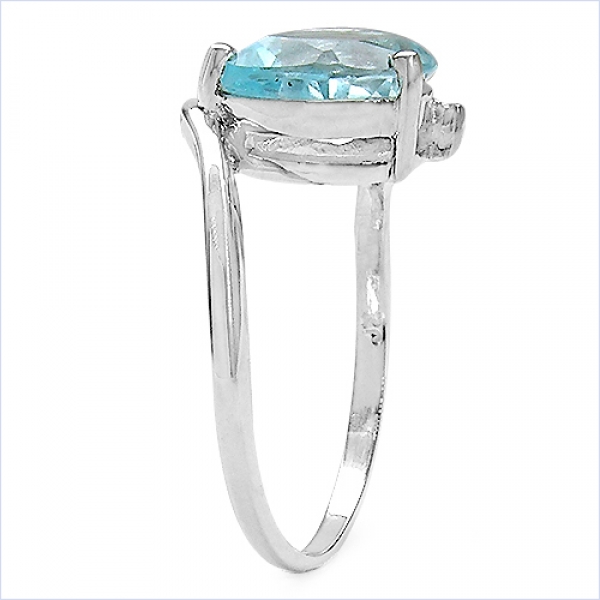 Eleganter Blau-Topas-Ring-925 Sterling Silber 1,60Karat