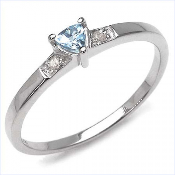 Verführerischer Blautopas/Diamant-Ring 925 Sterling Silber