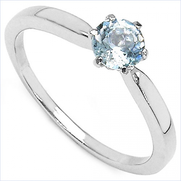 Wundervoller Blautopas-Ring-925 Sterling Silber Rhod.-1,10K