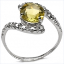 Edler Diamant/Lemon Quarz-Ring-925 Sterling Silber 2,31 Karat