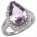 33 Diamanten /1Amethyst-Ring 925 Sterl.Silber-3,80 Karat