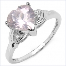 Edler Diamant/Rosenquarz-Ring-925 St.Silber 2,02 Karat