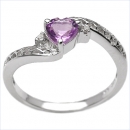Edler Diamant/Amethyst-Ring-925 St.Silber 0,47 Karat