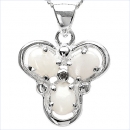 Collier/Halskette mit Diamant/Opal-Anhänger-0,67 Karat