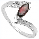 Verführerischer Granat/Diamant-Ring 925 Sterling Silber