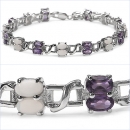 Edles Amethyst-Opal Armband-30 Edelsteine-6,34 Karat