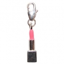 Charm/Anhänger rosa Lippenstift für Bettelarmband, Halskette