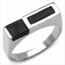 ONYX-Herren-Ring Siegelring 925 Sterl.Silber Rhodiniert-1,42 Karat