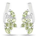 Bezaubernde Peridot Blumen-Ohrringe-925 Silber-1,00 Karat