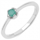 Zarter Smaragd-Ring-925 Sterling Silber Rhodiniert
