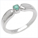 Smaragd-Ring-925 Sterling Silber Rhodiniert-0,10 Karat