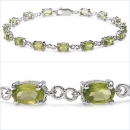 Bezauberndes Peridot-Armband 925 Silber-Rhod.-6,75Karat