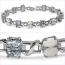 Edles Blautopas/Opal Armband-30 Edelsteine-7,46 Karat