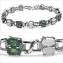 Edles Smaragd/Opal Armband-30 Edelsteine-6,34 Karat