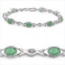 Edles Smaragd (Emerald)/Weißtopas-Armband-16 Edelsteine-3,76 Karat