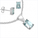 Edles Blautopas-Schmuck-SET 4-teilig Silber-6,63 Karat