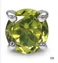 Herrenschmuck Ohrring/Stecker Peridot 925 Sterl.Silber-Rhodiniert-0,50 Karat