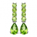 Bezaubernde Peridot-Ohrringe/Stecker-925 Silber Rhodiniert-2,50 Karat