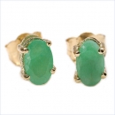 Elegante Ohrringe/Ohrstecker Smaragd (Emerald)-in 10 Karat Gelbgold (416er)