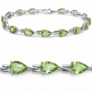 Bezauberndes Peridot-Tropfen-Armband 925 Silber-Rhodiniert-11,25 Karat