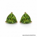 Ohrringe/Ohrstecker Peridot-Dreiecke-Gelbgold-10 Karat(416er)-0,50 Karat