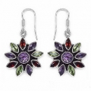 Designer-Multi Edelstein-Amethyst,Granat,Peridot-Ohrringe/Haken