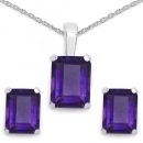 Edles Amethyst-Schmuck-SET 4-teilig Silber-6,60 Karat