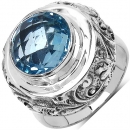 Königlicher Blau Topas-Ring-925 Sterling Silber-Rhodiniert-7,85 Karat