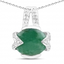 Collier/Kette-Anhänger Smaragd (Emerald)-925 Silber-Rhodiniert-3,87 Karat